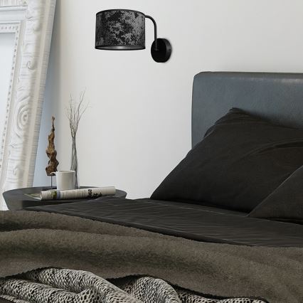 Vägglampa  SATINO 1xE27/60W/230V svart /grå