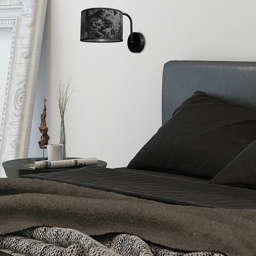 Vägglampa  SATINO 1xE27/60W/230V svart /grå
