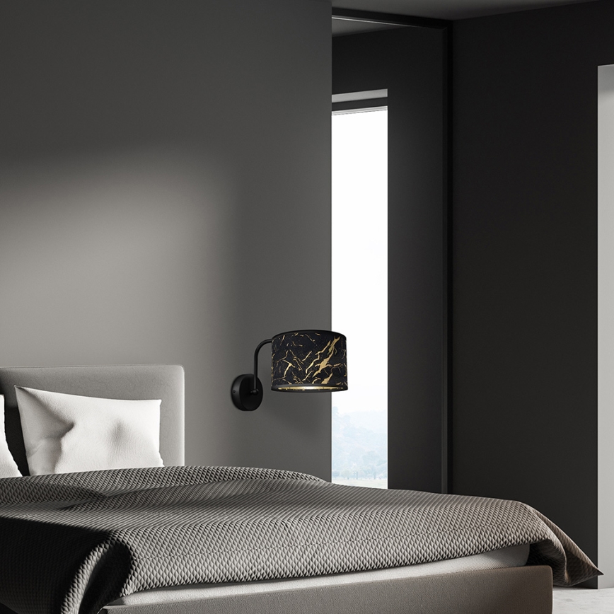 Vägglampa  SENSO 1xE27/60W/230V svart 