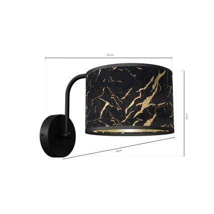 Vägglampa  SENSO 1xE27/60W/230V svart 