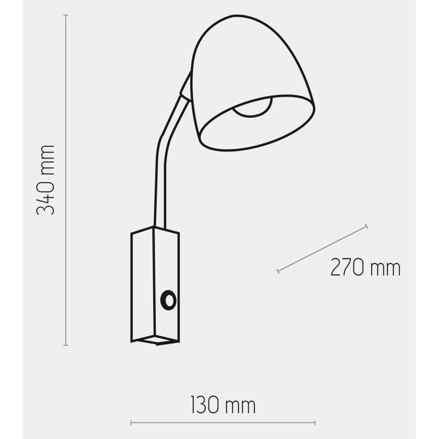 Vägglampa  SOHO 1xE27/15W/230V vit 