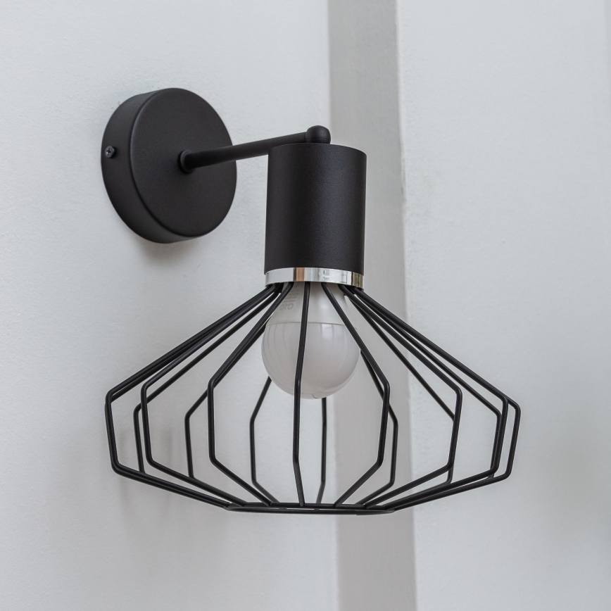 Vägglampa SOLANO 1xE27/15W/230V svart/blank krom
