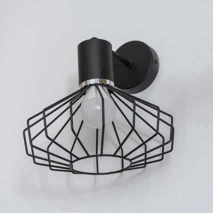 Vägglampa SOLANO 1xE27/15W/230V svart/blank krom