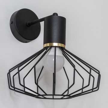 Vägglampa SOLANO 1xE27/15W/230V svart/guld