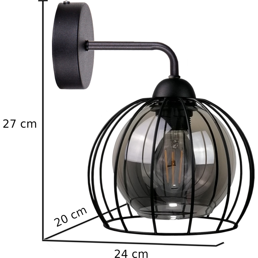 Vägglampa SOLO BLACK 1xE27/60W/230V