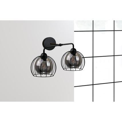 Vägglampa SOLO BLACK 2xE27/60W/230V