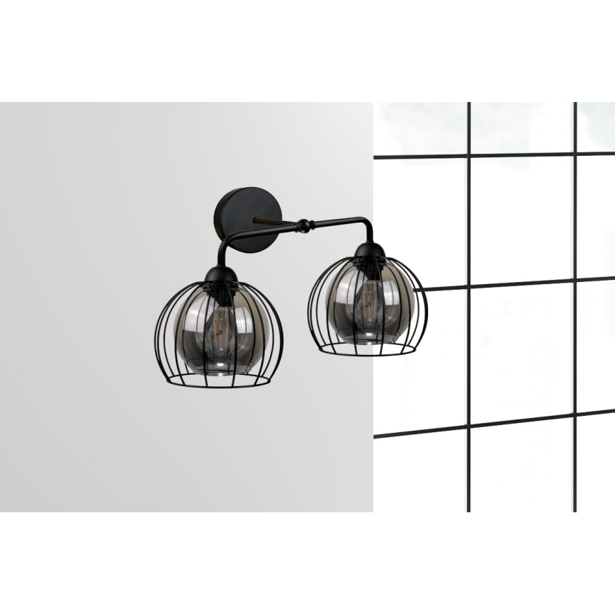 Vägglampa SOLO BLACK 2xE27/60W/230V
