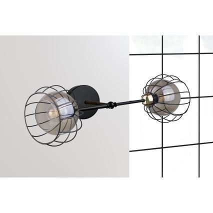 Vägglampa SOLO BLACK 2xE27/60W/230V svart/gyllene