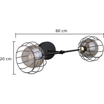 Vägglampa SOLO BLACK 2xE27/60W/230V svart/gyllene