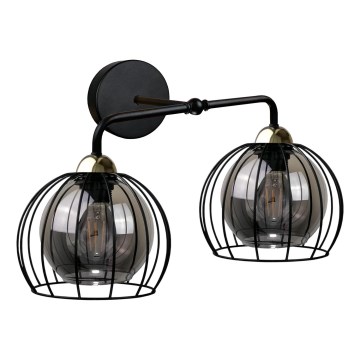 Vägglampa SOLO BLACK 2xE27/60W/230V svart/gyllene