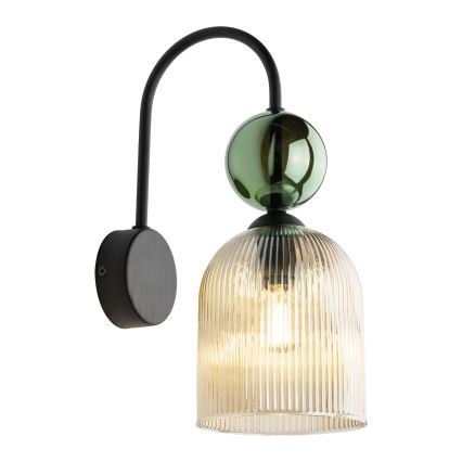 Vägglampa SOPHIA 1xE14/10W/230V svart/grön/rökbeige