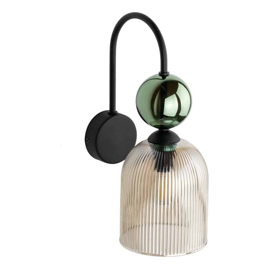 Vägglampa SOPHIA 1xE14/10W/230V svart/grön/rökbeige