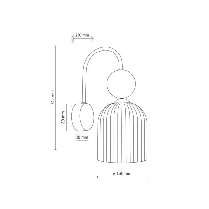 Vägglampa SOPHIA 1xE14/10W/230V svart/grön/rökbeige