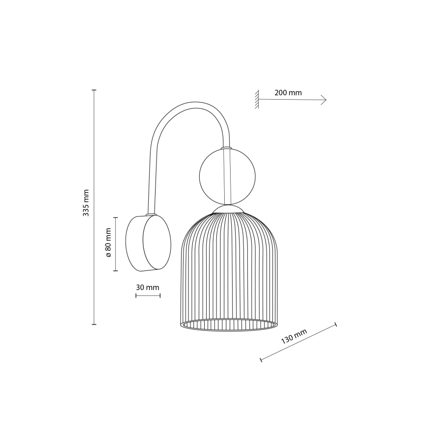 Vägglampa SOPHIA 1xE14/10W/230V svart/rökbeige