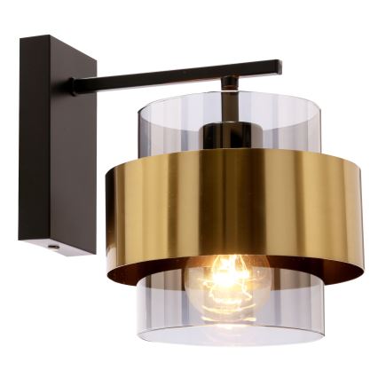 Vägglampa SPIEGA 1xE27/60W/230V guld/svart