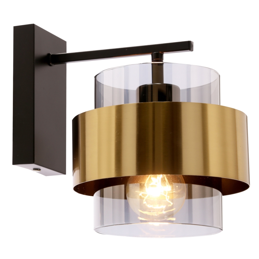 Vägglampa SPIEGA 1xE27/60W/230V guld/svart