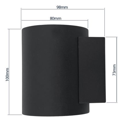 Vägglampa SQUALLA TUBA 1xG9/50W/230V svart/gyllene