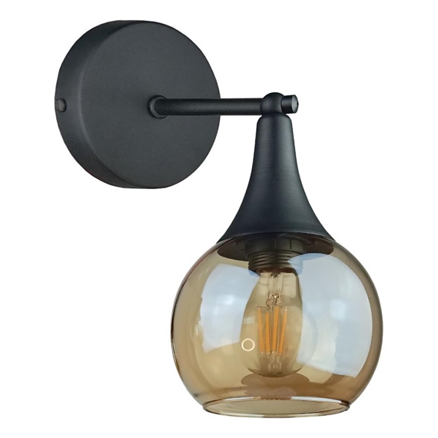 Vägglampa STAR 1xE27/60W/230V svart/rökig beige