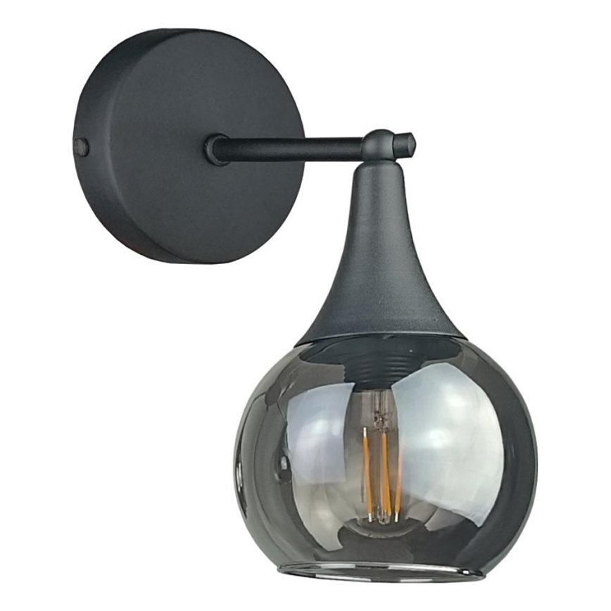 Vägglampa STAR 1xE27/60W/230V svart/rökig svart