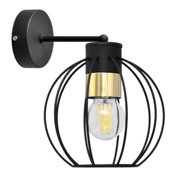 Vägglampa STARLIGHT 1xE27/15W/230V svart/gyllene