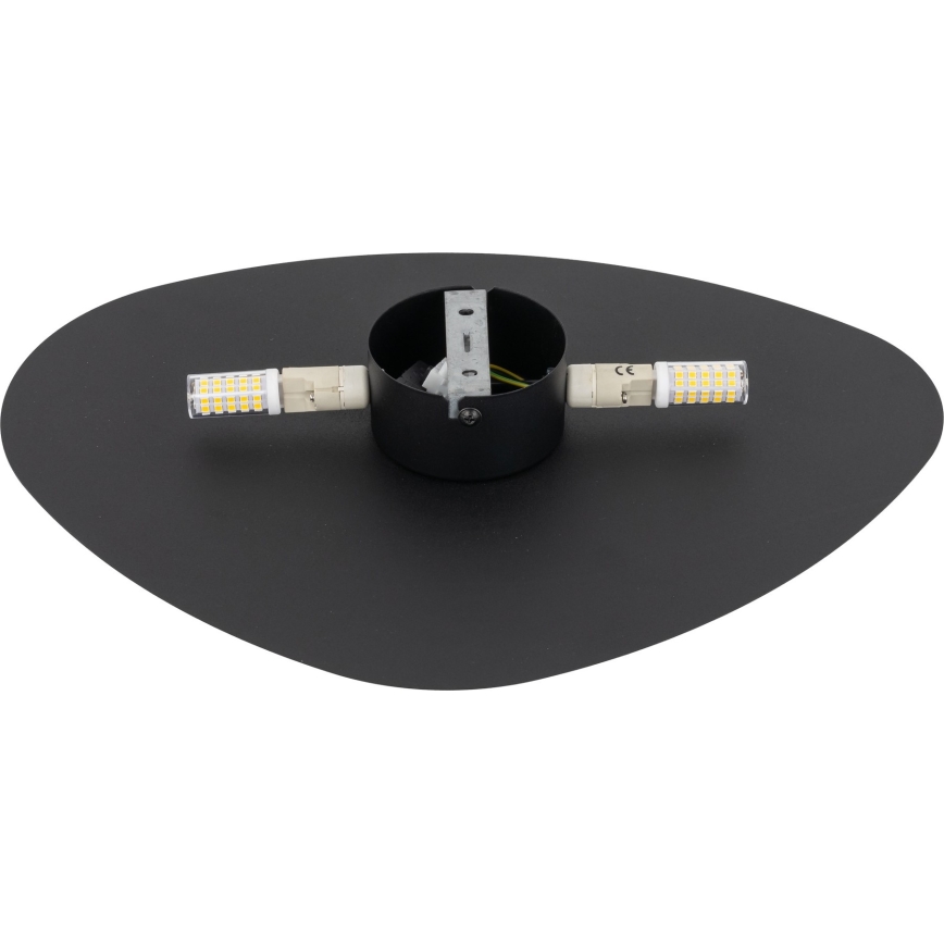 Vägglampa STONE 2xG9/8W/230V 30x39 cm svart