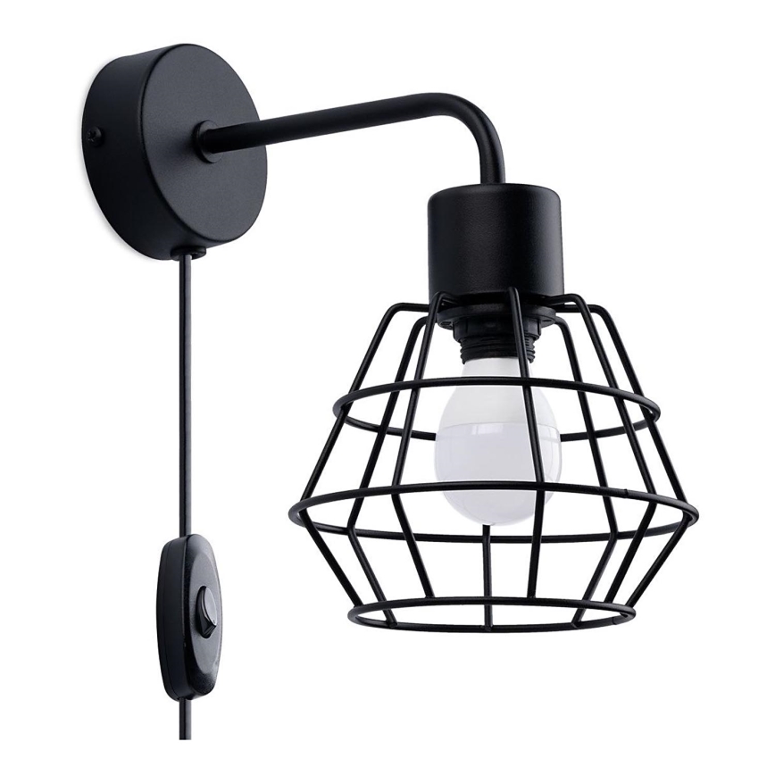 Vägglampa SUBA 1xE27/15W/230V svart