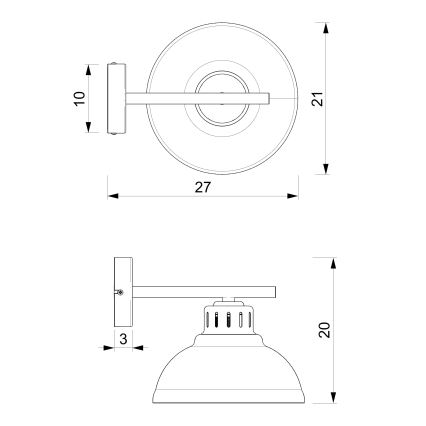 Vägglampa SVEN 1xE27/15W/230V grå
