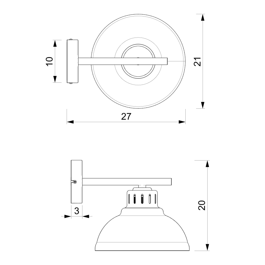 Vägglampa SVEN 1xE27/15W/230V grå