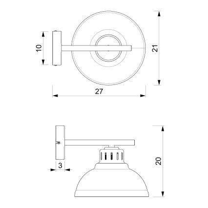 Vägglampa SVEN 1xE27/15W/230V röd