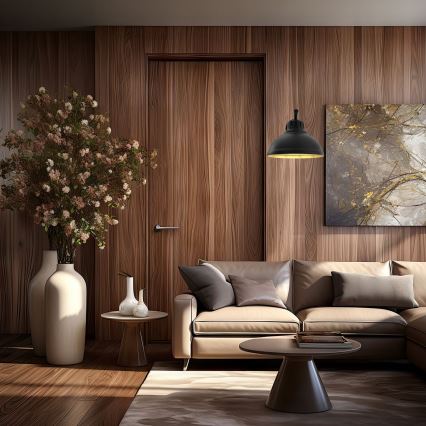 Vägglampa SVEN 1xE27/15W/230V svart/guld