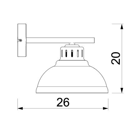 Vägglampa SVEN 1xE27/15W/230V svart/guld
