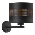 Vägglampa  TAGO 1xE27/15W/230V svart /gyllene 