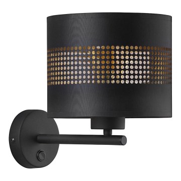Vägglampa  TAGO 1xE27/15W/230V svart /gyllene 
