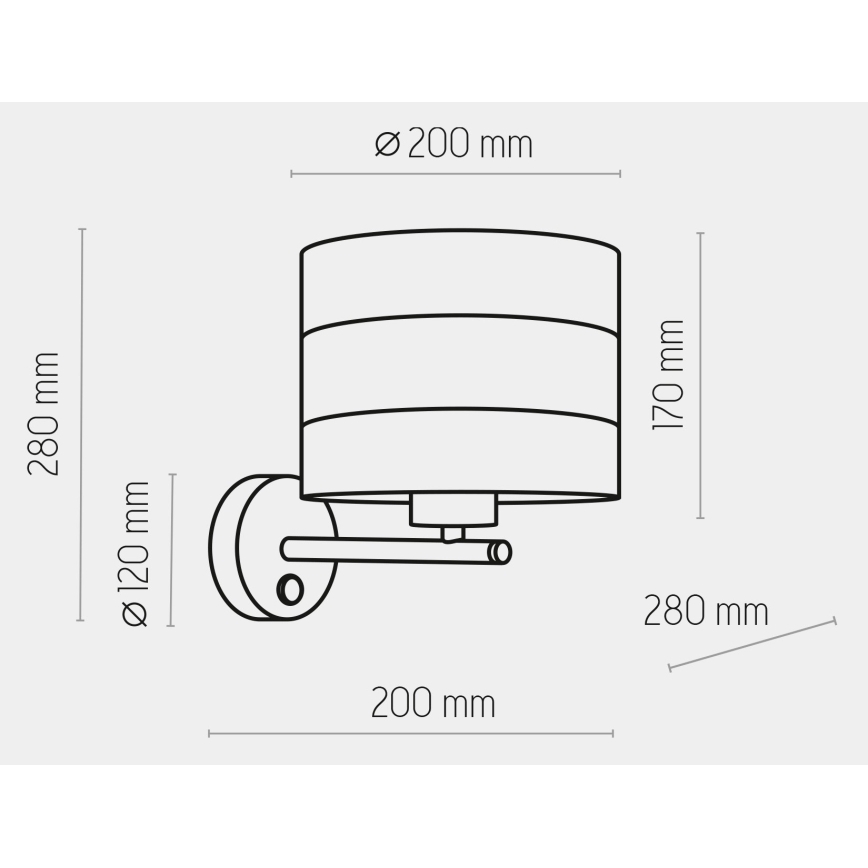 Vägglampa  TAGO 1xE27/15W/230V svart /gyllene 