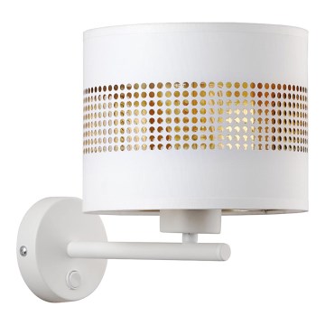 Vägglampa  TAGO 1xE27/15W/230V vit /gyllene 