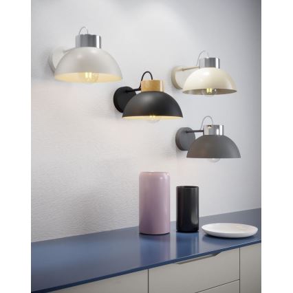 Vägglampa TEDI 1xE27/60W/230V antracit/skinande krom