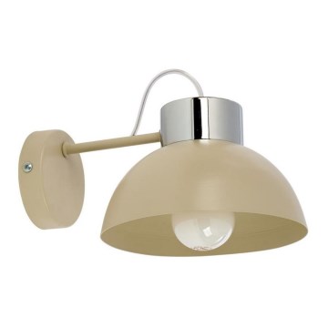 Vägglampa TEDI 1xE27/60W/230V beige/skinande krom