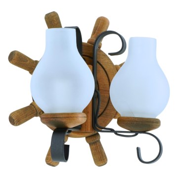 Vägglampa TIMONA 2xE14/40W/230V bok - FSC certifierade