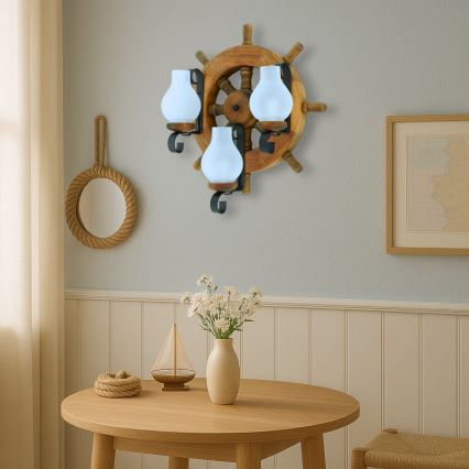 Vägglampa TIMONA 3xE14/40W/230V bok