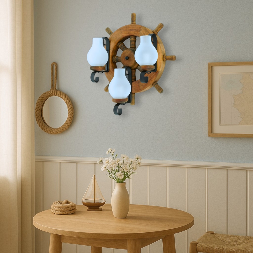Vägglampa TIMONA 3xE14/40W/230V bok