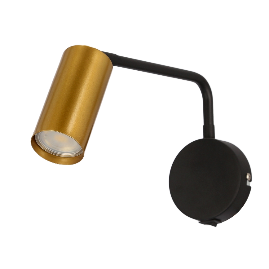 Vägglampa  TINA 1xGU10/15W/230V svart /gyllene 