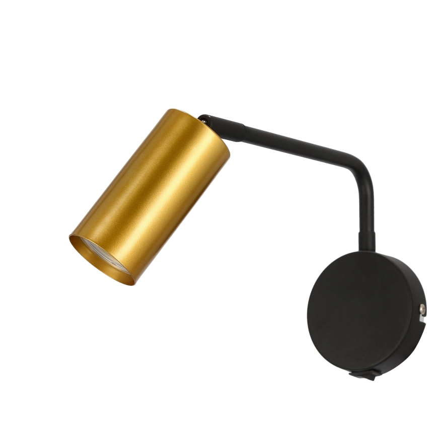 Vägglampa  TINA 1xGU10/15W/230V svart /gyllene 