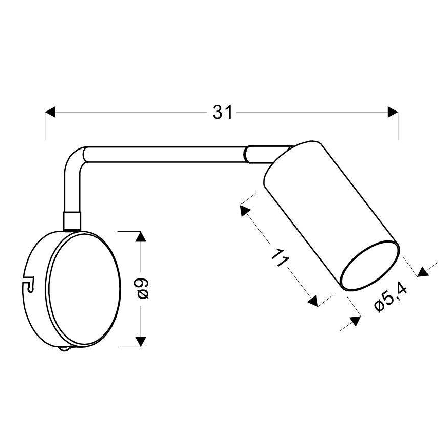 Vägglampa  TINA 1xGU10/15W/230V svart /gyllene 
