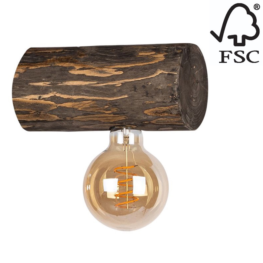 Vägglampa TRABO 1xE27/25W/230V valnöt