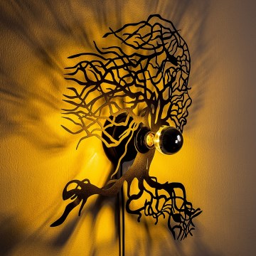 Vägglampa TREE WOMAN 1xE27/40W/230V svart