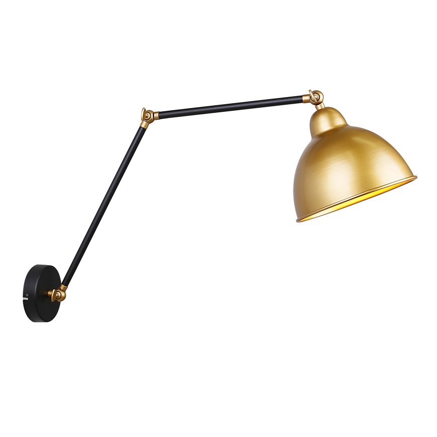 Vägglampa TRUCK 1xE27/40W/230V gyllene/svart