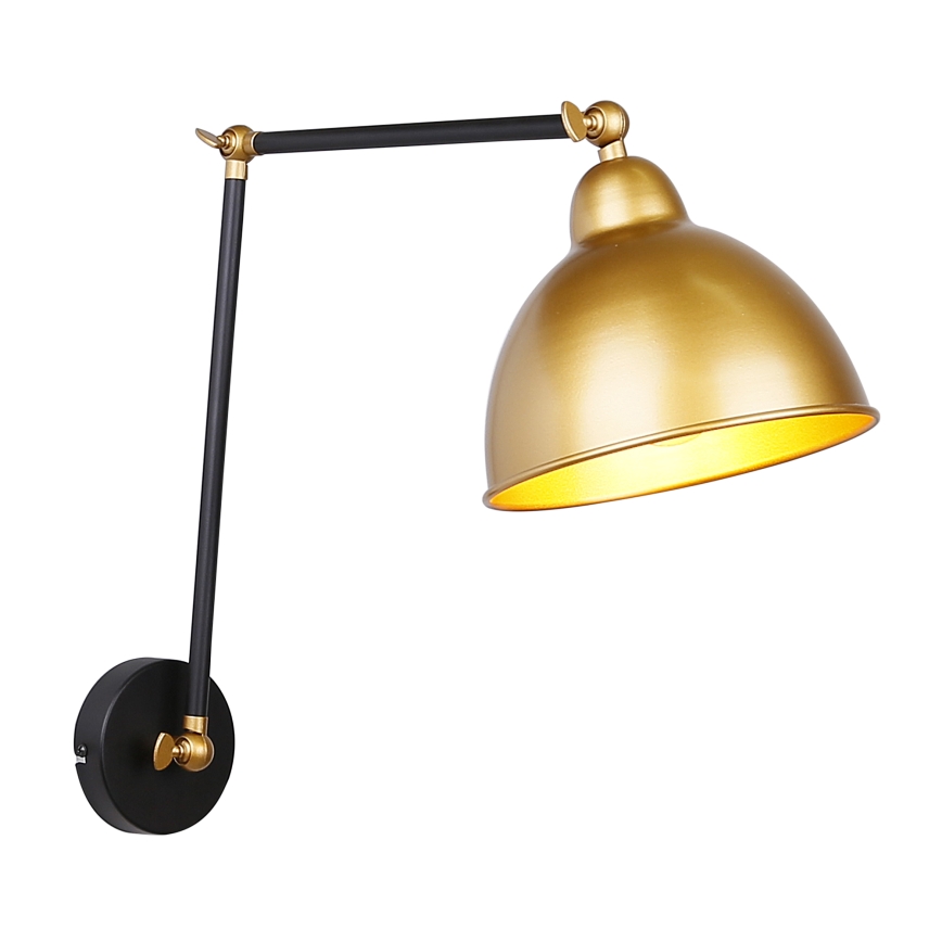 Vägglampa TRUCK 1xE27/40W/230V gyllene/svart