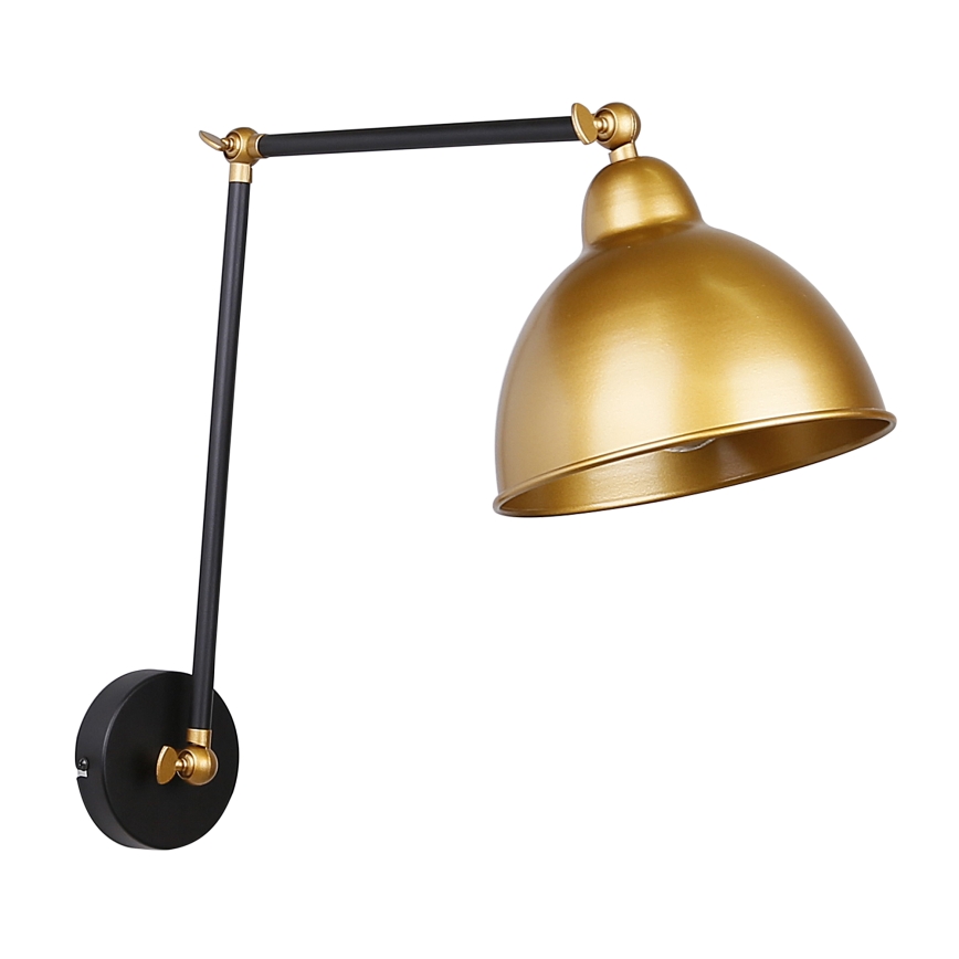 Vägglampa TRUCK 1xE27/40W/230V gyllene/svart