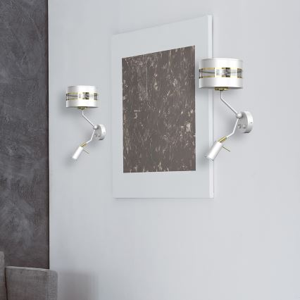 Vägglampa  ULTIMO 1xE27/40W/230V + 1xGU10/MR11/7W vit