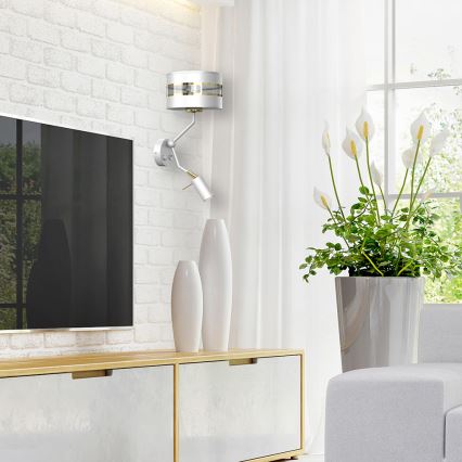 Vägglampa  ULTIMO 1xE27/40W/230V + 1xGU10/MR11/7W vit